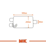 هزینه منبع سنتر Magnaflow کتابی یک به دو طول 405